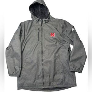 Adidas Nebraska Cornhuskers Gray Down Jacket Size Large